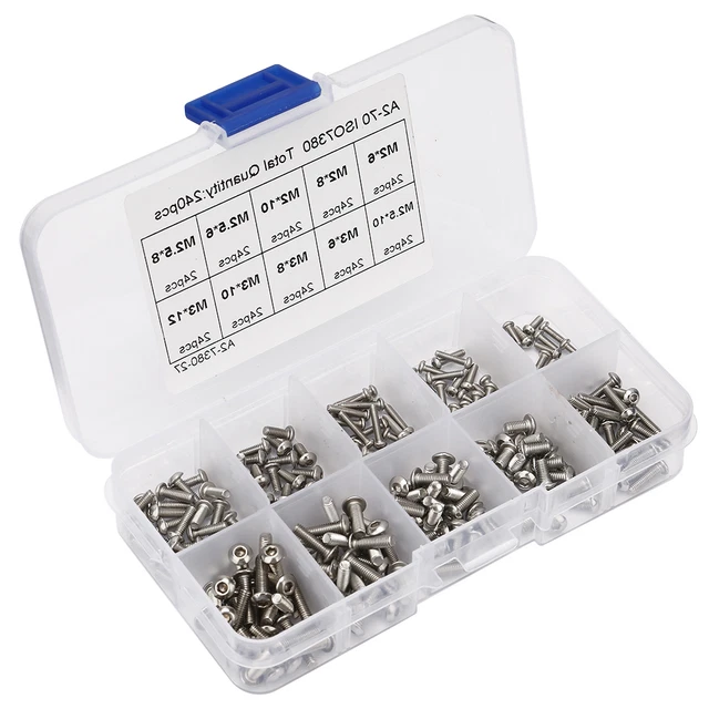 240x M2*6/M2*8/M2*10/M3*6/M3*8/M3*10/M3*12/M2.5*6/M2.5*8/M2.5*10 Set Di Viti