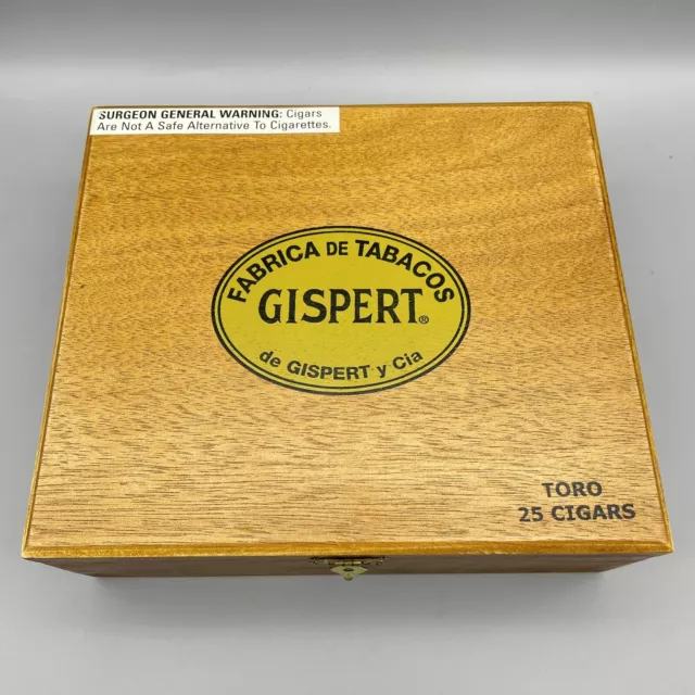 Toro Fabrica De Tabacos GISPERT Empty Wood Cigar Box 8”x 7”x2.75”