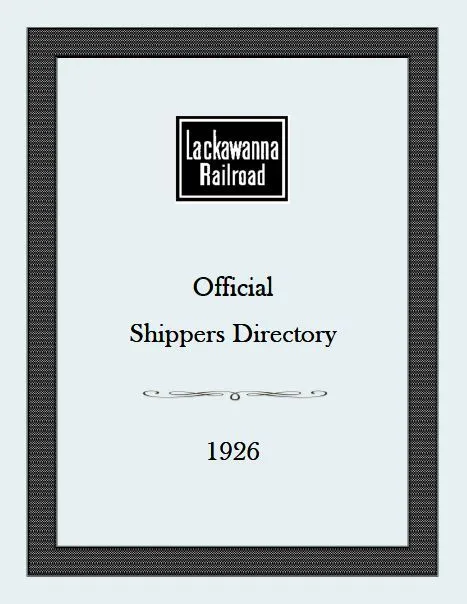 Lackawanna Railroad Official Shippers Directory 1926