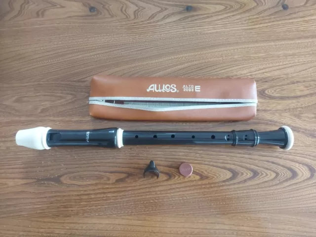 Aulos Alto 209B E - 3 Piece Recorder With Original Case, Made In Japan