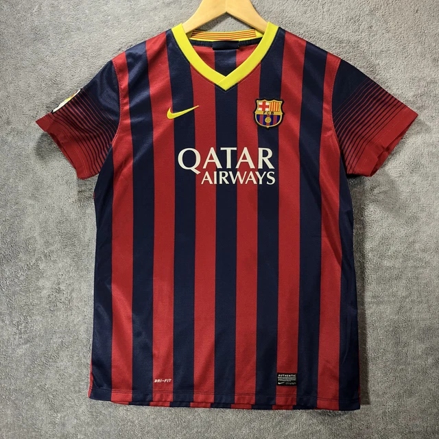 FC Barcelona Football Shirt L Red Blue Nike Home Jersey 2013 2014 Iniesta Womens