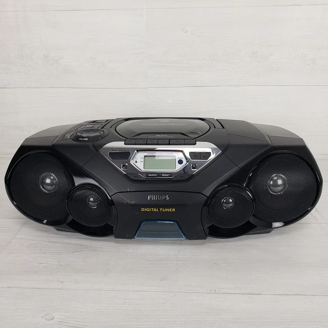 PHILIPS AZ1574 AM FM CD Cassette Player Radio Portable Boombox Stereo ...