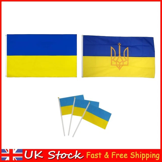 1/100pcs Ukraine Flag Without Flagpole Polyester Patio Flag Sign Home Decoration