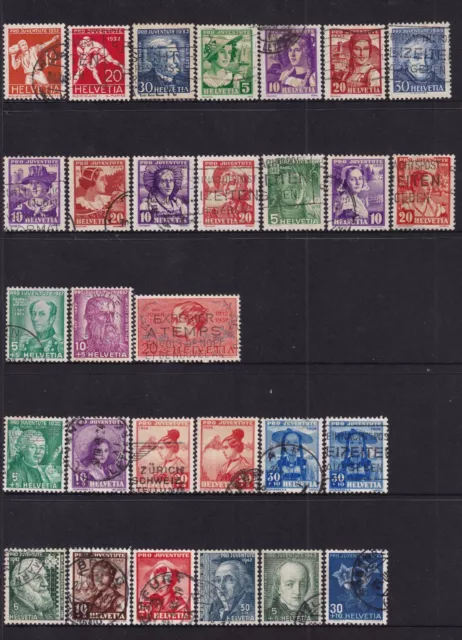 SWITZERLAND 1932-43 Pro Juventute Charity Semi-Postal Issues SC B61-B129