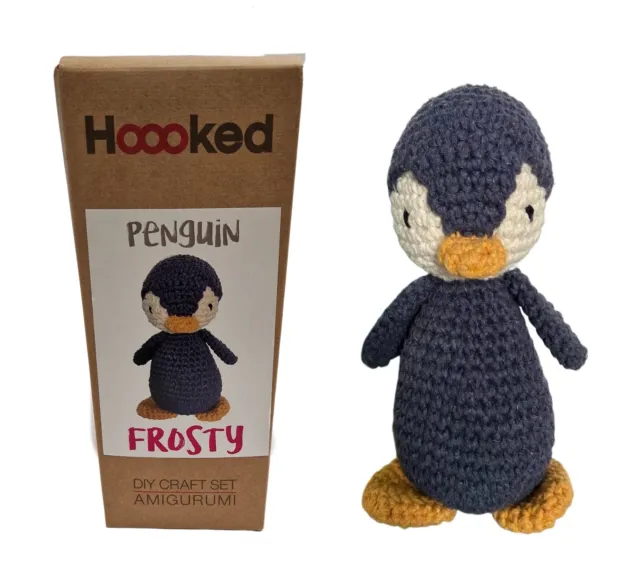 Kit de ganchillo con capucha - Frosty the Penguin 100% hilo reciclado regalo artesanal Amigurumi