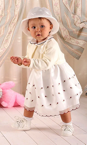 Abito da battesimo bambina vestito cerimonia panna-avorio taglia 4-6 mesi  c 333