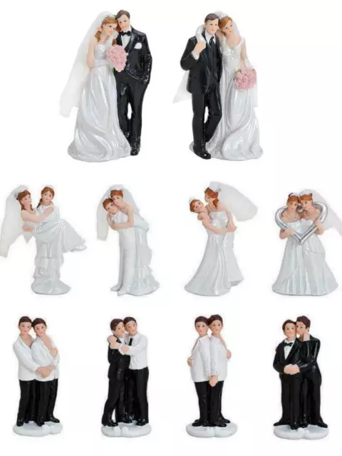 Paar 9-12,5 cm Dekofigur Hochzeit Tischdeko Tortenfigur Geldgeschenk Homo Hetero