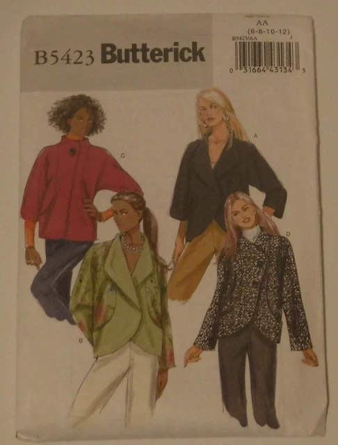 Butterick Sewing Pattern # B5423 Misses Jacket Uncut