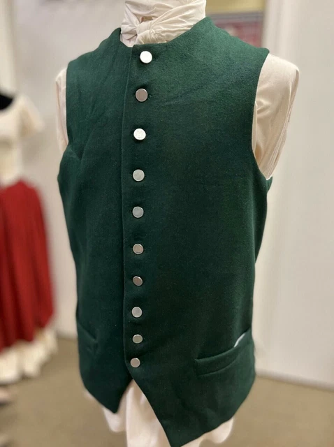 Revolutionary War 18th Century Green Wool Waistcoat All Sizes