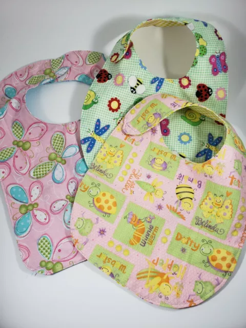 Set of 3 Baby Shower Gift Set, Girl Baby Bib Gift Set, Mom Gift Set, Nursery Bib