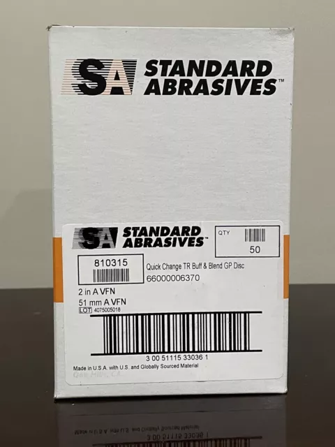 Standard Abrasives 2 Inch Quick Change TR Buff & Blend GP Disc #810315 Bx Of 50