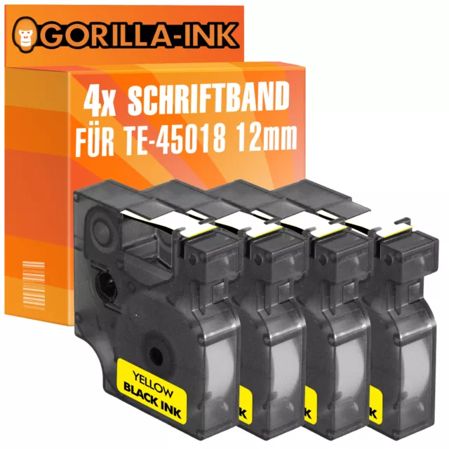 4x Schriftband für Dymo 45018 LabelManager 300 350 350D 360D 400 420P 450 450D