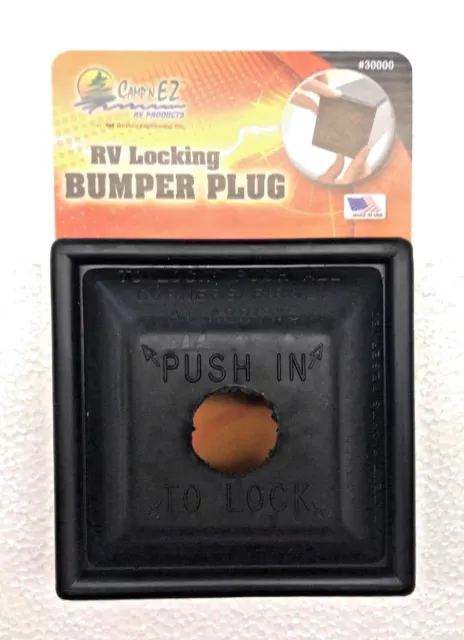 RV/Camper/Trailer - Locking Bumper Plug / Cap, Fits 4" Square Bumper