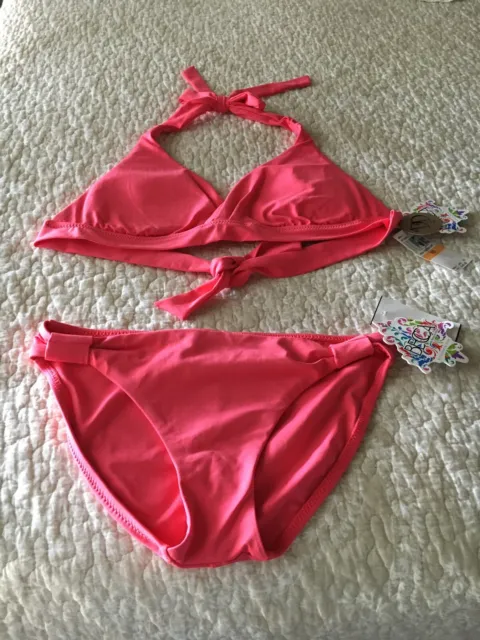 New Becca by Rebecca Virtue 2 Piece Bikini Swim Suit Pink Medium