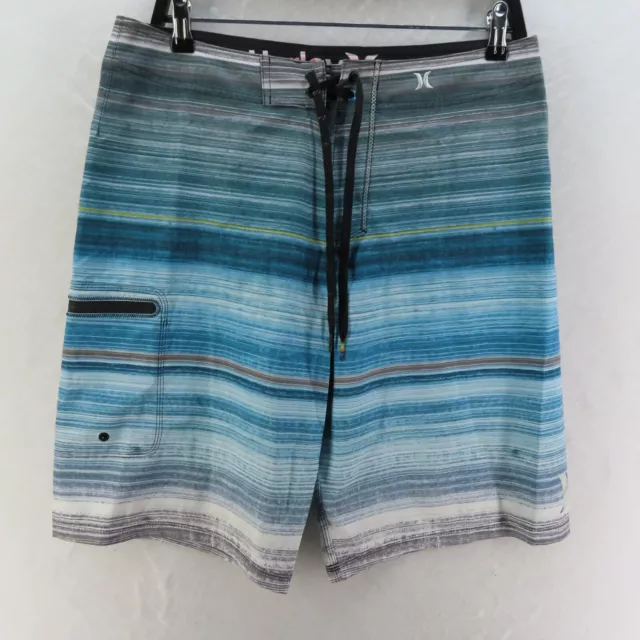 Hurley Board Shorts Mens Adult Size 34 Blue Drawstring Surf Swim Beach Casual