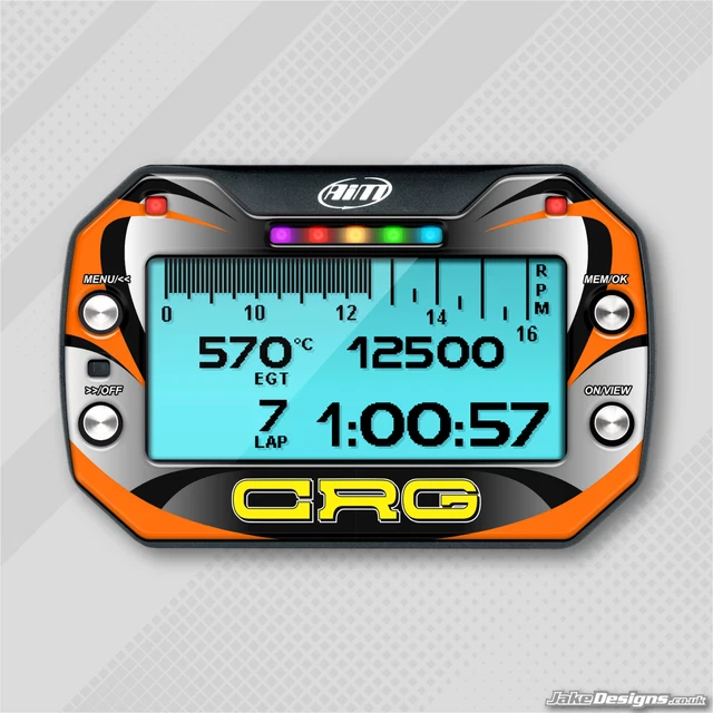 JakeDesigns Formula K Style Gel Sticker For Mychron 5 - Karting Gauge Decal