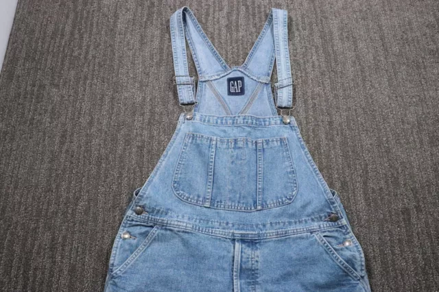 Gap Vintage Button Fly Denim Carpenter Overalls Relaxed Fit Workwear Women 34x30 2