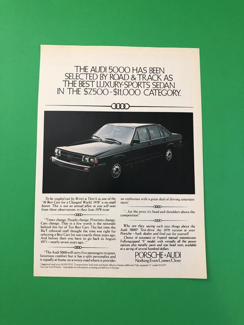 1979 1980 Audi 5000 S Vintage Original Print Ad Advertisement Printed