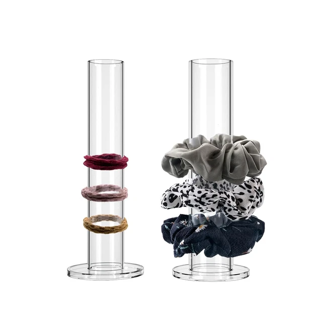 2 Pcs/Set Clear Acrylic Scrunchie Holder Hair Band Organizer Hair Ties Display S