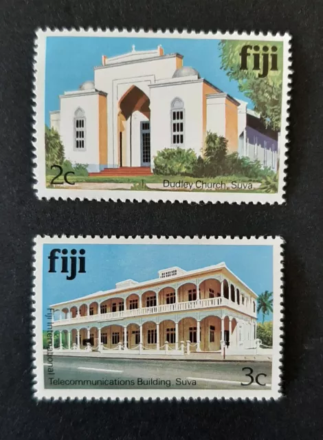 Fiji: 1979 Architecture Series - 2c Church & 3c Telecommunications Building MNH