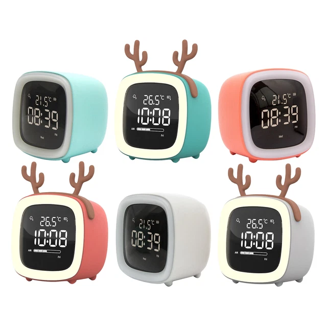 12/24H Digitabel Alarm Clock Snoozing Bedside Clock Wake Up Temperature Desk