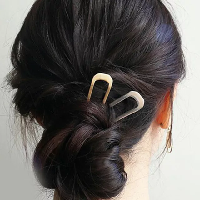 Femmes bâtons de cheveux pince fourchette à la mode en forme de U épingle à...