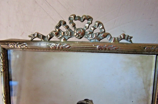 Pretty French Original Antique Picture Frame Louis Xv Style Ribbon Knot 2