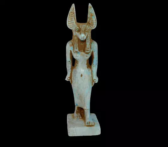 Antiguo Egipto Rara estatua antigua tallada a mano de Anubis, diosa de la muerte