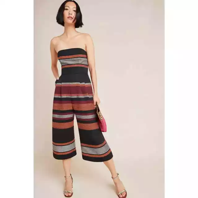 Anthropologie Corey Lynn Calter Nina Striped Strapless Crop Jumpsuit Size 4P NWT