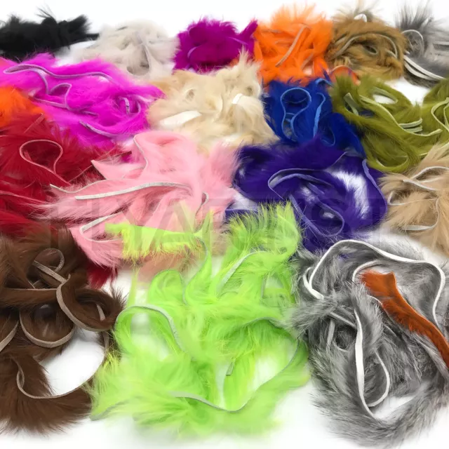 MICRO RABBIT STRIPS - Hareline Fly Tying Zonker Material - 24 Colors Available!