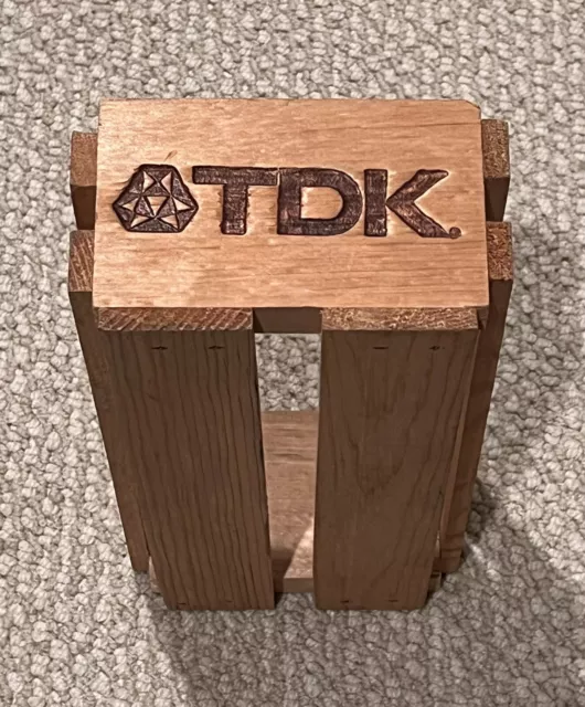 Wood Cassette Tape Holder Storage Crate TDK Napa Valley Box Co. Small