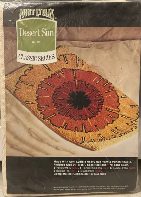 Aunt Lydia’s Desert Sun #607 Punch Needle Rug Kit or Wall Hanging Canvas 24x36"