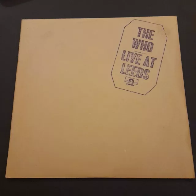 The Who 'Live In Leeds' 12" Vinyl LP. Very Good Condition. Greek Release