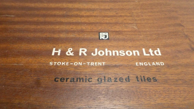 H&R Johnson Ceramic Glazed Tiles Vintage Wooden Box Saleman's Sample Display? 2