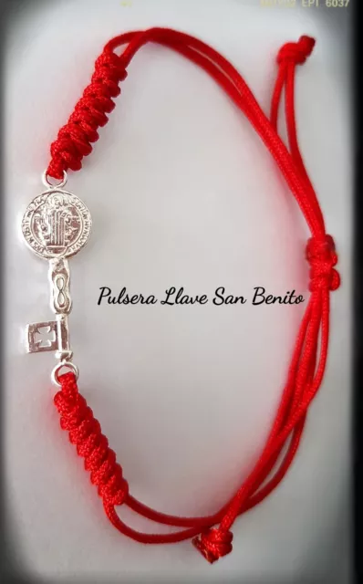 Pulsera San Benito Llave Plata De Ley San Benito Key Bracelet Silver San Benit