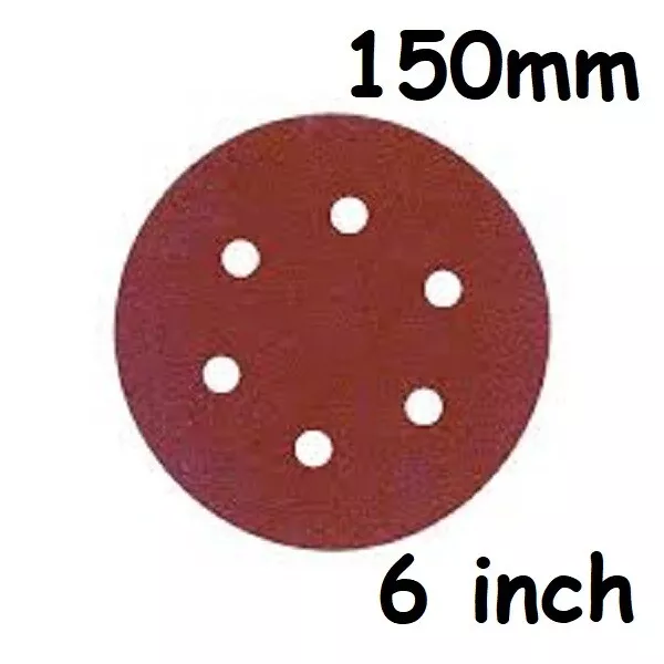 150mm - 6 inch  Sanding Discs 40 60 80 120 180 240 320 400 800 1000 Grit