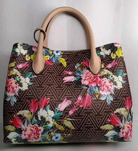 ALDO Vegan Leather Small Floral Handbag Satchel Crossbody Shoulder Bag