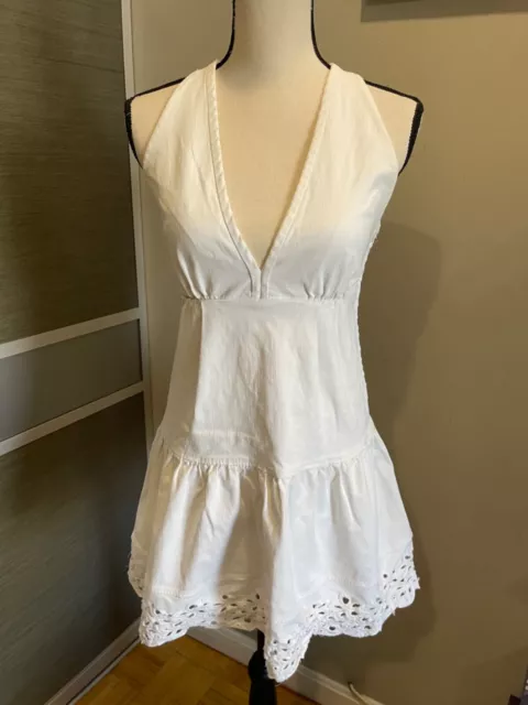 Authentic Prada White Dress Mini Cotton Size 38