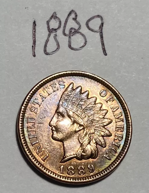 1889 INDIAN HEAD Penny Near Mint To Mint Condition In New Coin Capsule