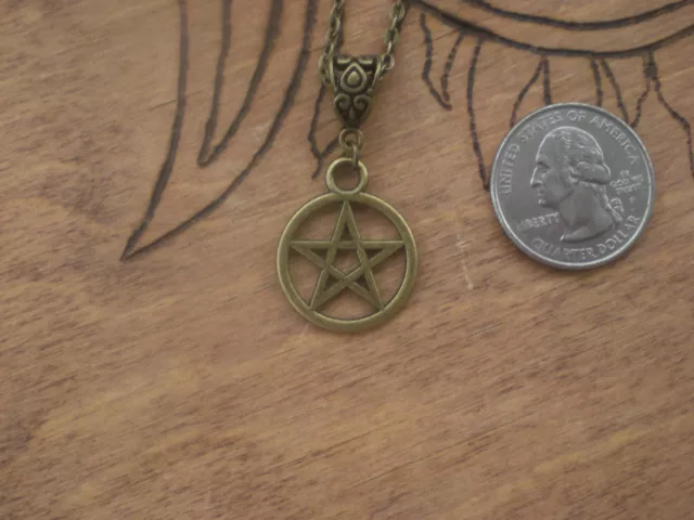 Pentagram Witch Wiccan Star Bronze Necklace