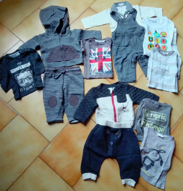 LOT3 ENSEMBLES ABSORBA, DISNEYBABY,  REDOUTE + 6 TSHIRT GARCON 3 MOIS quasi neuf