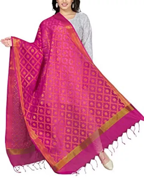 Indien Étole Femmes Art Coton Soie Dupatta Zari