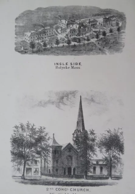 Westfield & Holyoke Massachusetts Normal School Ingleside c. 1870's print 2