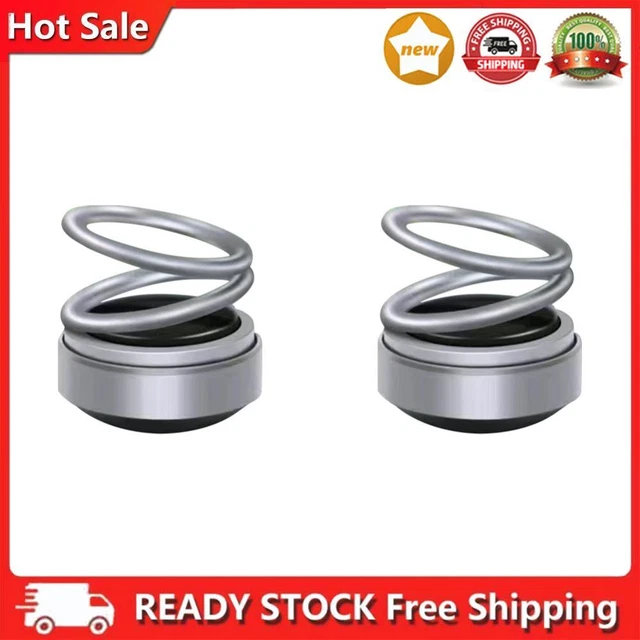 Solar Powered Aromatherapy Diffusers, Portable Double Ring for Car (Silver)