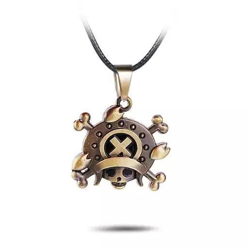 ONE PIECE ANIME Accessories Logo Leather Rope Pendant Necklace