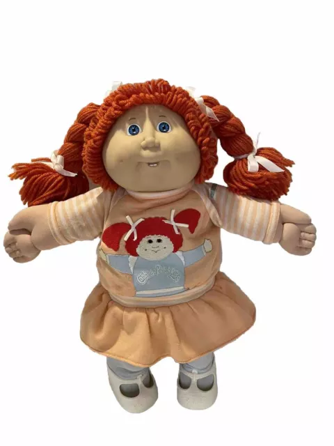 Cabbage Patch Kids Blue eyes, Red Hair, Two Teeth, Orange Portrait Dress IC6