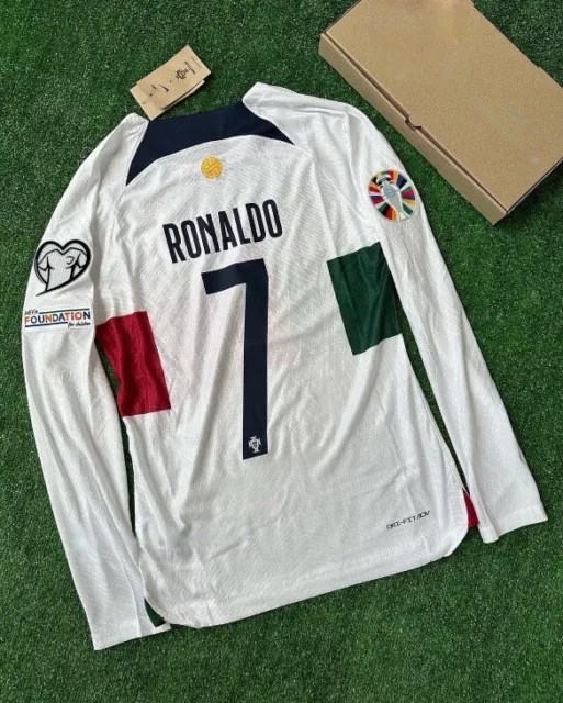 CRISTIANO RONALDO EURO 2024 Portugal Long Sleeve Away Vapor Jersey Size