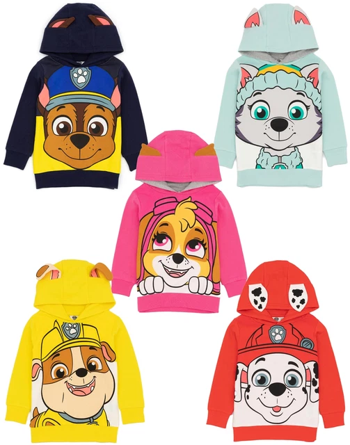 Paw Patrol Kids Hoodie Chase Marshall Skye Everest OR Rubble 3D Ears Sweater