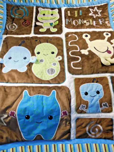 CoCaLo Little Lil Monsters Peek a Boo Monster Baby Quilt Crib Blanket