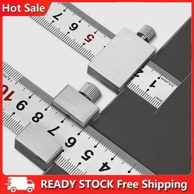 STEEL RULER LOCATOR Angles Scriber Marker Ruler Limiter Woodworking ...